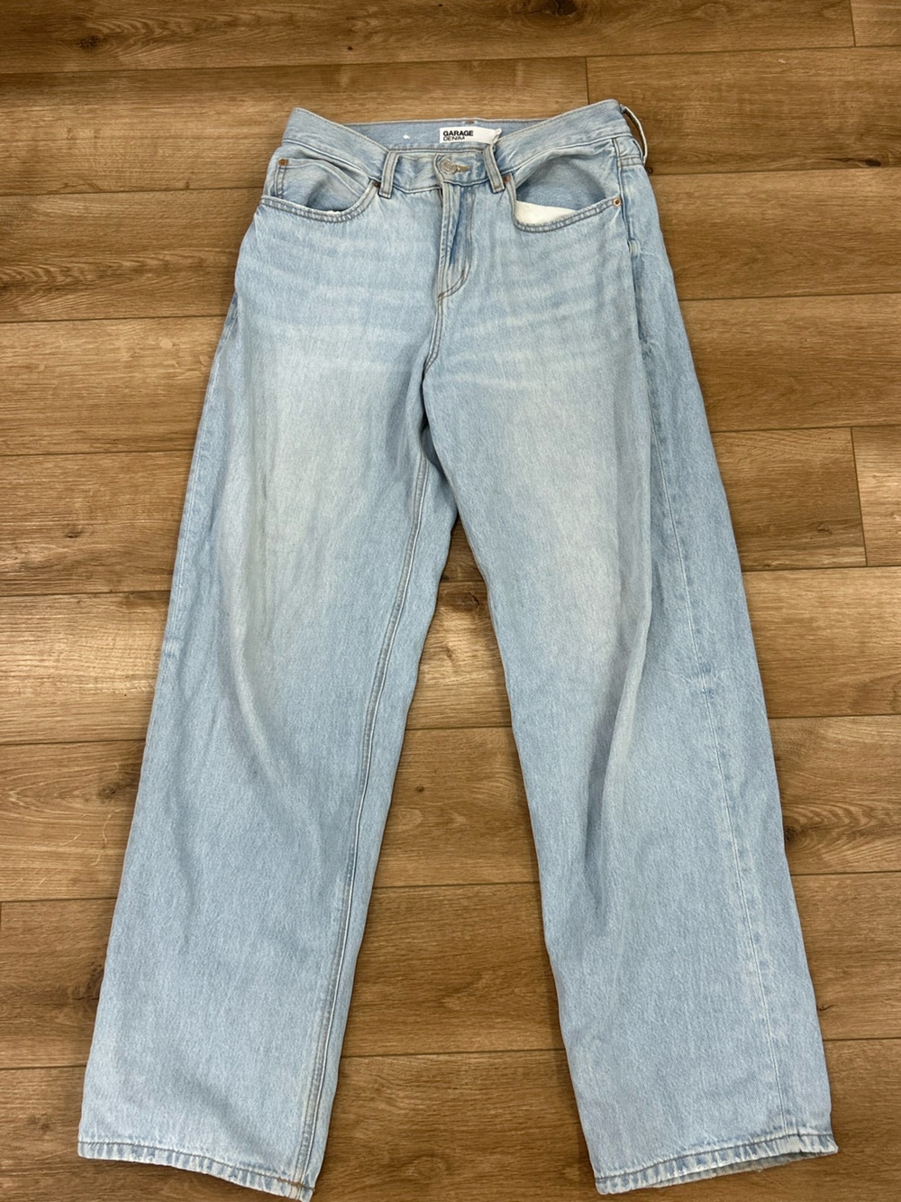 Garage Light Blue Flare Wide-Leg Jeans